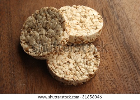 Crackers on  on wooden background