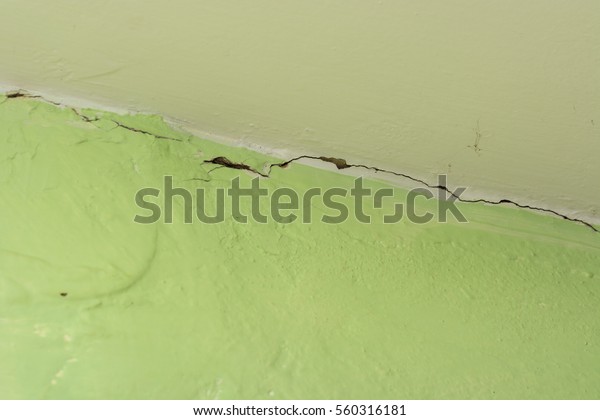 Cracks Corner Wall Ceiling Stock Photo Edit Now 560316181