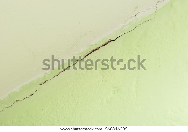 Cracks Corner Wall Ceiling Stock Photo Edit Now 560316205