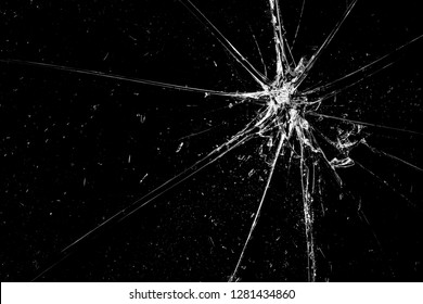 Cracks Glass On Black Background Abstraction Stock Photo 1281434860 ...