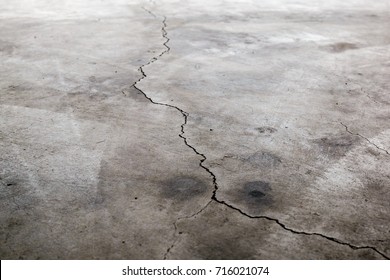 Cracks on the garage floor.