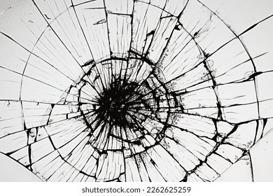 cracks on the glass impact on the glass, abstract background broken window damage - Shutterstock ID 2262625259