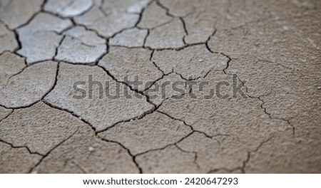 Cracks on a muddy ground on a geothermal area in iceland