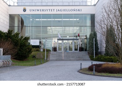 Cracow, Lesser Poland, Poland - 12 April 2022:entrance To The Faculty Of Biology And Faculty Of Biochemistry, Biophysics And Biotechnology At Jagiellonian University