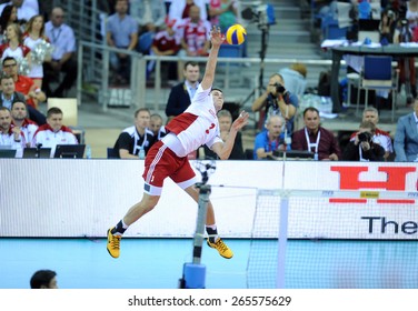 CRACOW, POLAND - JUNE 20, 2015: FIBV World League Volleyball
O/p Dawid Konarski 

