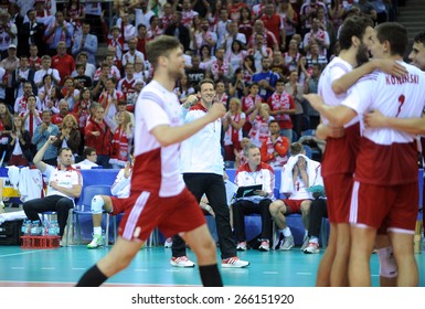 CRACOW, POLAND - JUNE 20, 2015: FIVB World League Volleyball O/p Stephane Antiga  