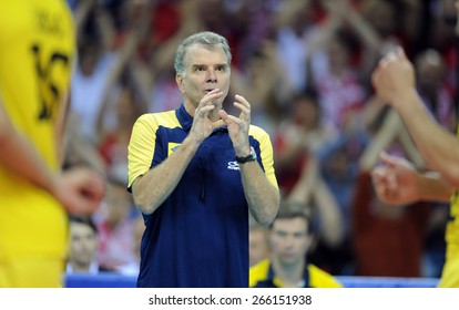 CRACOW, POLAND - JUNE 20, 2015: FIVB World League Volleyball O/p Rezende Bernardo Brasilian Coach 