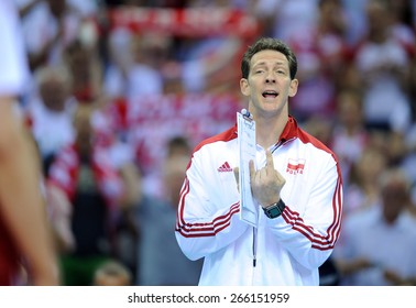 CRACOW, POLAND - JUNE 20, 2015: FIVB World League Volleyball O/p Stephane Antiga Polish Coach 