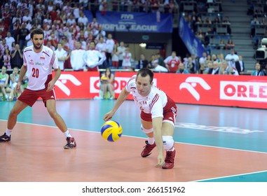 CRACOW, POLAND - JUNE 20, 2015: FIVB World League Volleyball O/p Bartosz Kurek  