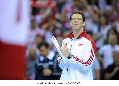 CRACOW, POLAND - JUNE 20, 2015: FIVB World League Volleyball O/p Stephane Antiga Polish Coach 