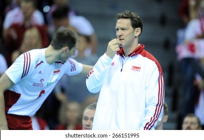 CRACOW, POLAND - JUNE 20, 2015: FIVB World League Volleyball O/p Stephane Antiga Polish Coach 