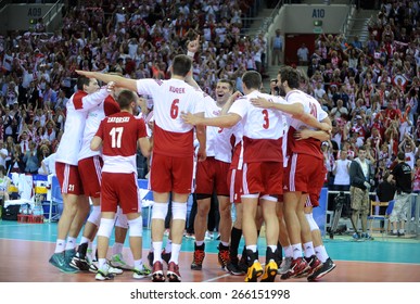 CRACOW, POLAND - JUNE 20, 2015: FIVB World League Volleyball O/p Poland Bartosz Kurek  