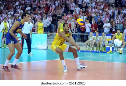 CRACOW, POLAND - JUNE 20, 2015: FIVB World League Volleyball O/p Ricardo Lucarelli Souza  