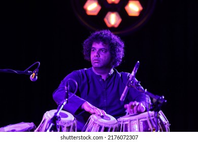 Cracow, Poland - June 25, 2022:   Al Di Meola Acoustic Trio Performing Live On The Kijow.Centre Stage At Summer Jazz Festival In Cracow, Poland 