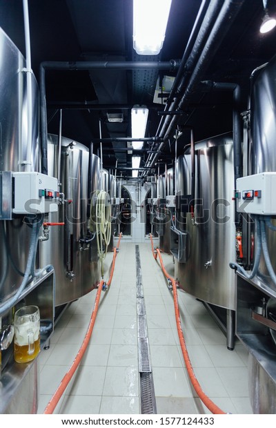 Craft beer\
production line in private\
microbrewery