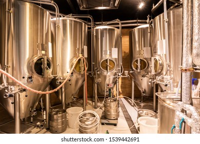 Craft Beer Tank In Line Production Of Micro Brewery