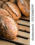 Craft bread on the table at the bakery. The concept of small industries and healthy food