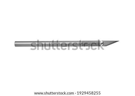 Craft knife isolated on white background. Single paper knife cutter