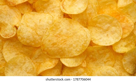 Craft Potato Chips With Cheddar Cheese Close Up