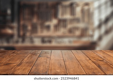 Craft workshop interior and empty work table with space for products. - Powered by Shutterstock