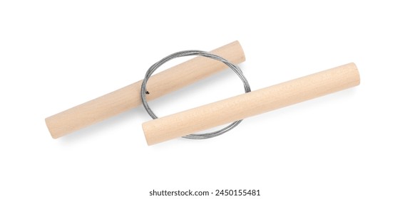 Crafting tool. Wire clay cutter isolated on white, top view - Powered by Shutterstock