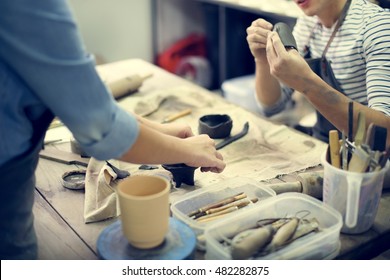 Craftsman Clay Pottery Creativity Concept - Powered by Shutterstock