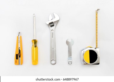 Craftsman Tools Isolated On White Background.