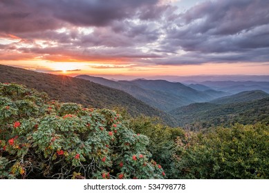 Craggy Gardens Sunset Blue Ridge Parkway