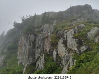 Craggy Rocks In The Mist