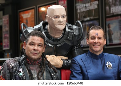 Craig Charles, Chris Barrie And Robert Llewellyn At The Red Dwarf X Launch - Photocall London. 03/12/2012 Picture By: Henry Harris