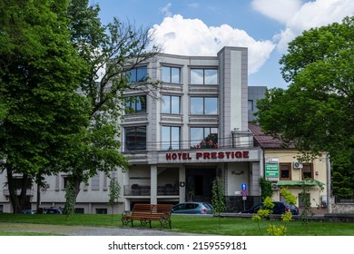 Craiova, Dolj, Romania – May 14, 2022:  Hotel Prestige Located In Central Zone  In Craiova, Romania.