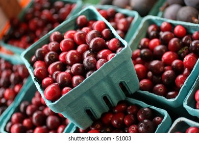 cranberries in containers