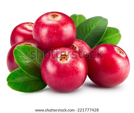 cranberries isolated on white Clipping Path 