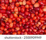 Cranberries, top view ripe red cranberry fruit background or surface. Beautiful fresh berry fruit background. natural fresh food pattern. red fruit surface