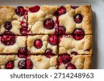 cranberry bars cut into rectangular pieces