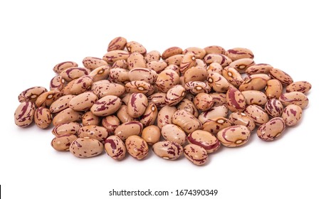 Cranberry beans pile isolated on white background