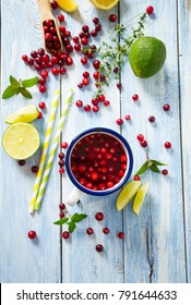 cranberry drink on wooden surface Foto Stok