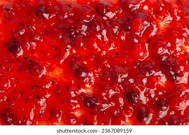 Cranberry Jam Smear Texture Background, Lingonberry Sauce Pattern, Cranberries Jelly Mockup, Cowberry Confiture Smudge Banner, Spilled Cranberry Sauce Background with Copy Space for Text