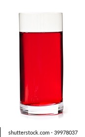 Cranberry Juice In Clear Glass Isolated On White Background