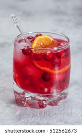 Cranberry Mandarin Orange Cocktail With Ice And Mint