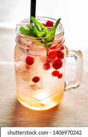 Cranberry Mocktail In The Glass Jar