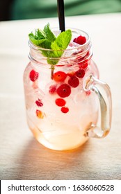 Cranberry Mocktail In The Glass Jar