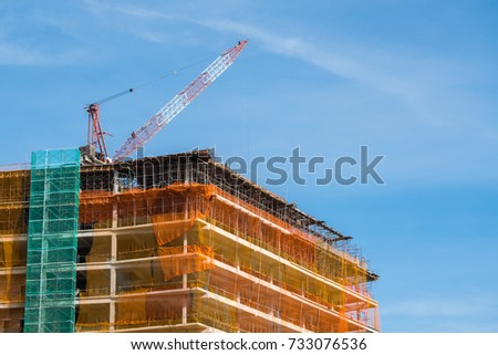 crane building mesh sheet construction site stock photo edit now