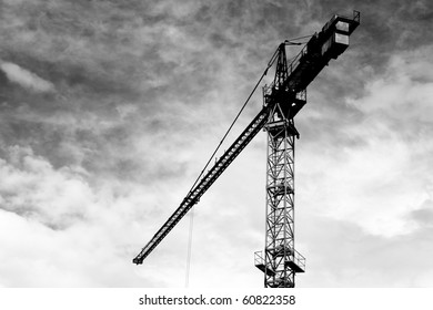 Crane Construction Black White Stock Photo 60822358 