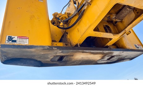 crane counterweight  with  oil spots