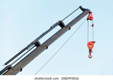 Crane Hook For Lifting Loop Close Up At Shipbuilding Yard