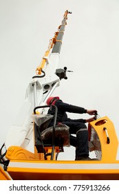 Crane Operator Works In Construction Site