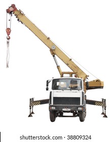 Crane Truck Under The White Background