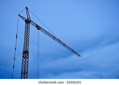 Crane at twilight