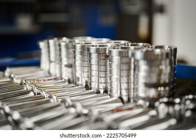 Crank pins and rings made with automatic machine tools - Shutterstock ID 2225705499